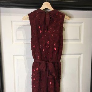 Wine/Bordeaux sequined cocktail dress (size 10)